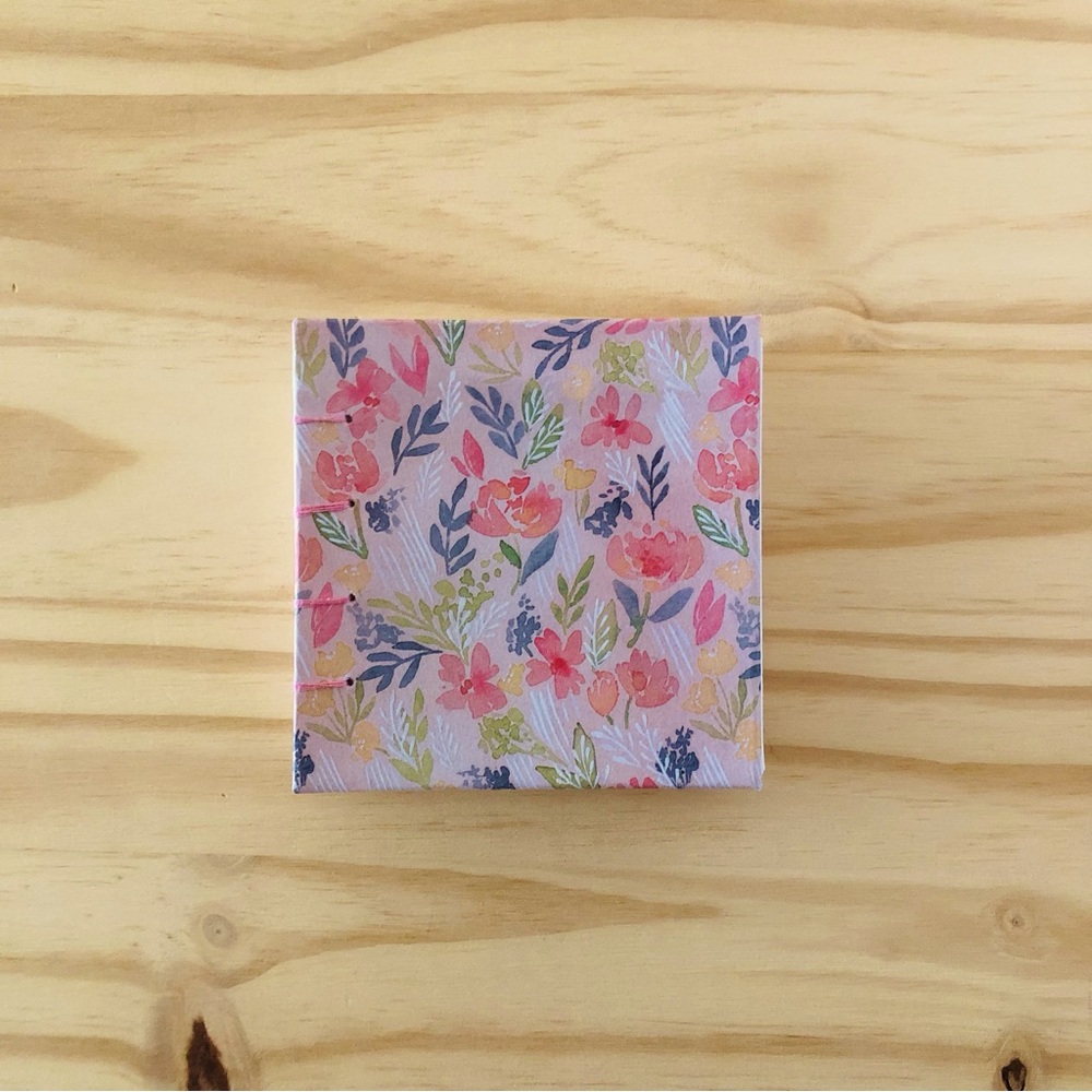Handmade Pink Floral Watercolor Journal